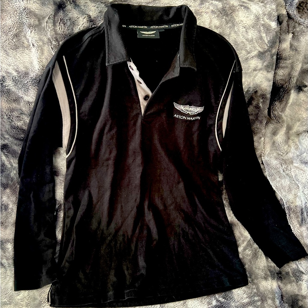 Aston Martin Luxury Car Brand long sleeve 3 button collar shirt.